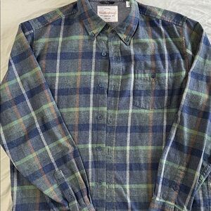 Weatherproof Vintage line Men's Flannel Green and Blue Plaid Shirt